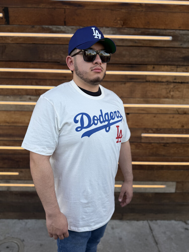 47 Brand LA Dodgers Men's 47 White Wash Pregame Franklin Tee