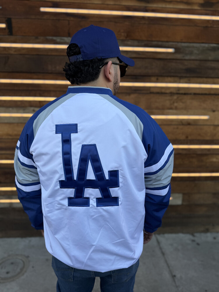 Starter LA Dodgers Men's Starter Infield Play White V-Neck Pullover Jacket