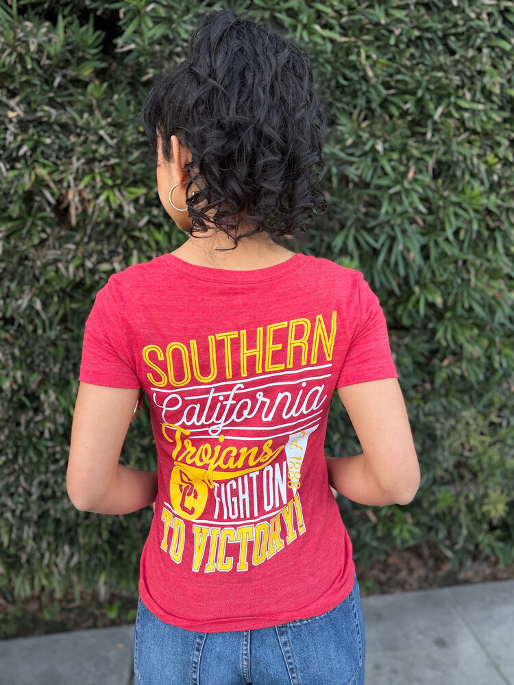 USC Trojans Women's Neonate V-Neck Tee