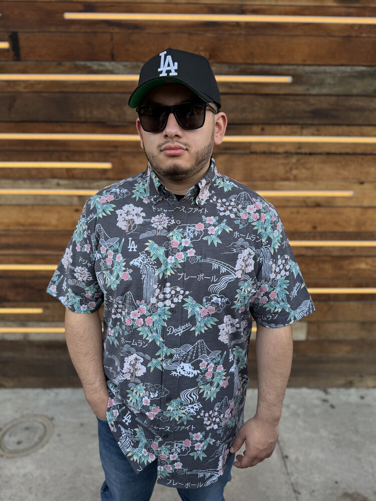 Reyn Spooner LA Dodgers Reyn Spooner Black Sakura Spring Performance Button-Down