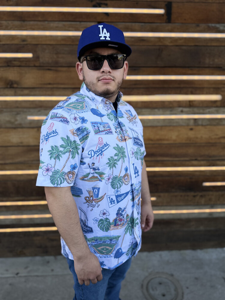 Reyn Spooner LA Dodgers Reyn Spooner White Scenic Button-Up