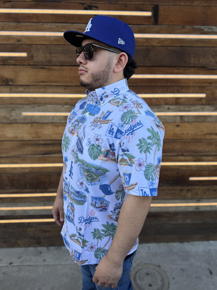 Reyn Spooner LA Dodgers Reyn Spooner White Scenic Button-Up