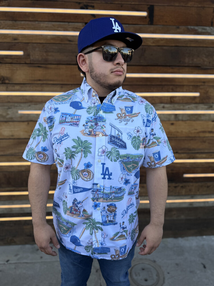 Reyn Spooner LA Dodgers Reyn Spooner White Scenic Button-Up