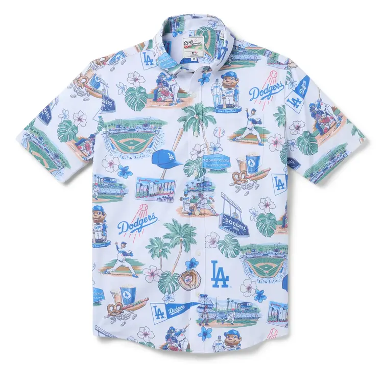 Reyn Spooner LA Dodgers Reyn Spooner White Scenic Button-Up