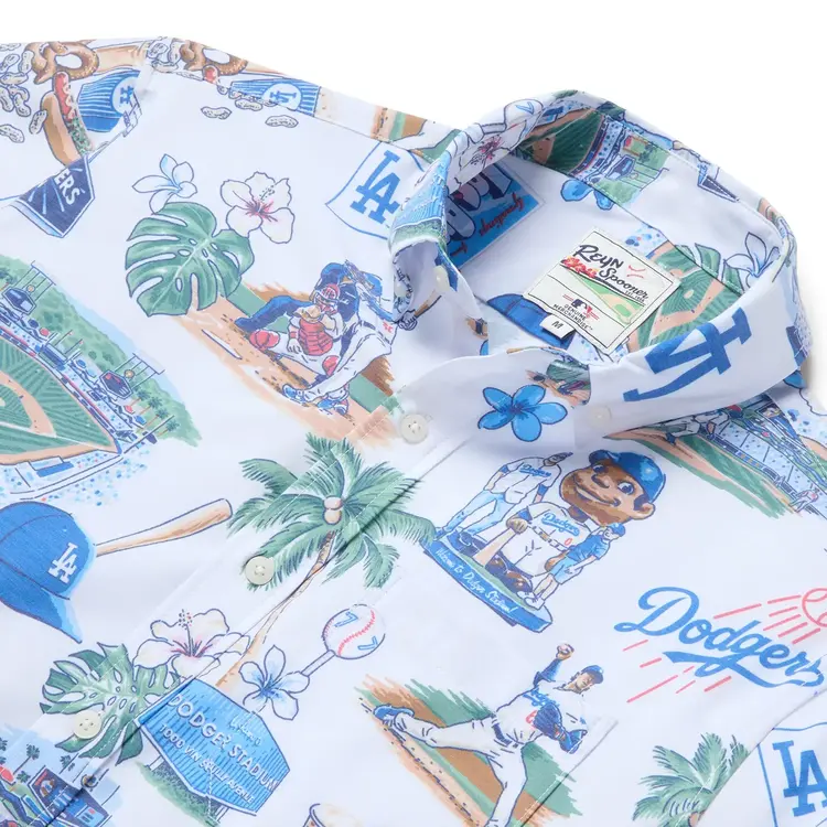 Reyn Spooner LA Dodgers Reyn Spooner White Scenic Button-Up