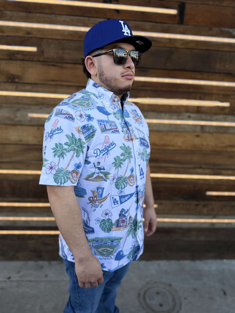 Reyn Spooner LA Dodgers Reyn Spooner White Scenic Button-Up