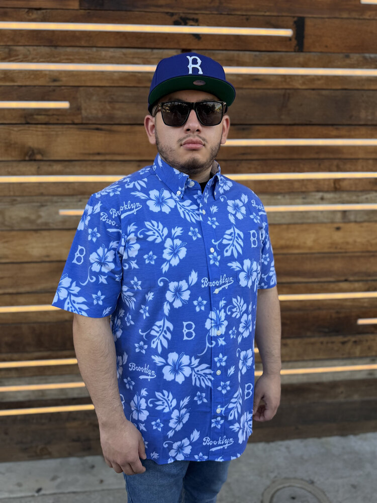 Reyn Spooner Brooklyn Dodgers Reyn Spooner Floral Kekai Royal Button-Down