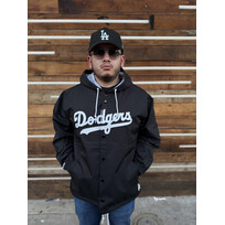 Mitchell and Ness LA Dodgers M&N Hooded Coaches Jacket Black