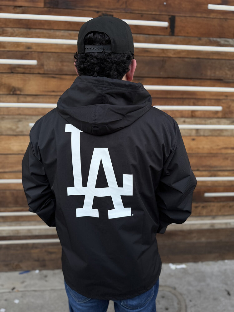 Mitchell and Ness LA Dodgers M&N Hooded Coaches Jacket Black