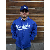 Mitchell and Ness LA Dodgers M&N Hooded Coaches Jacket Royal
