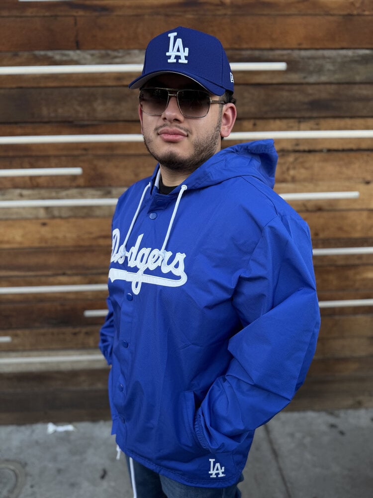 Mitchell and Ness LA Dodgers M&N Hooded Coaches Jacket Royal