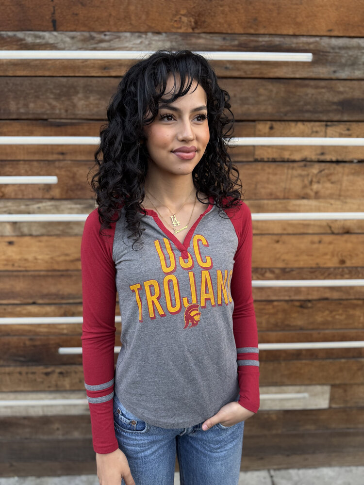 USC Trojans W Diane V-Neck L/S