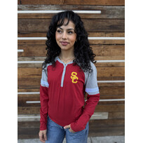 USC Trojans W Nilly Button V-Neck