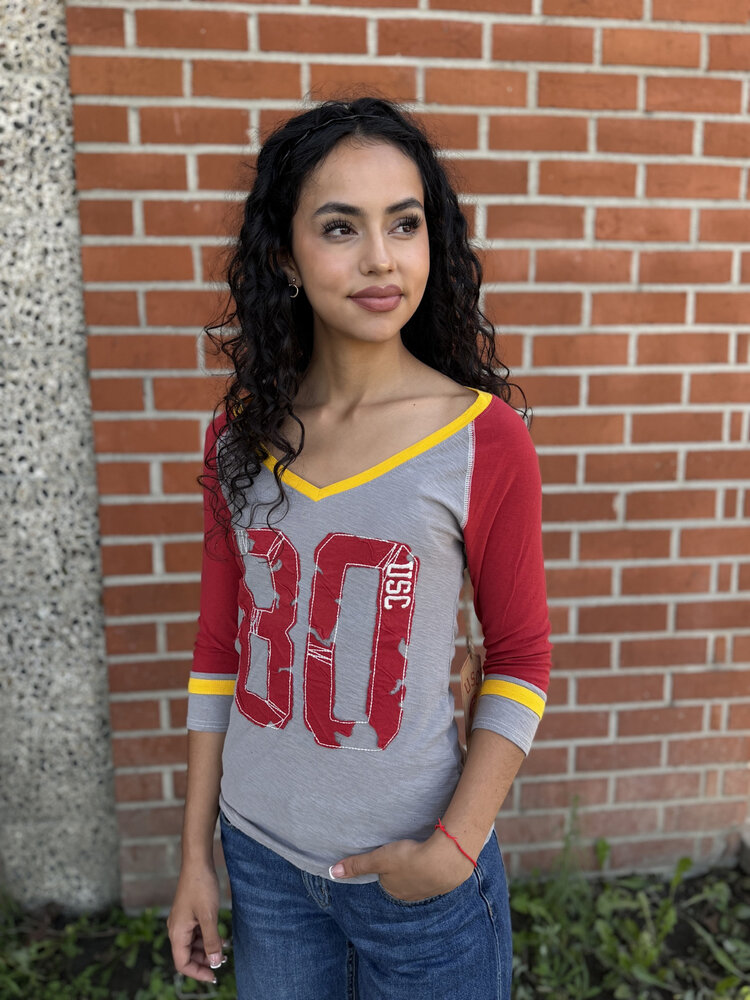 USC Trojans Women's Marino V-Neck L/S