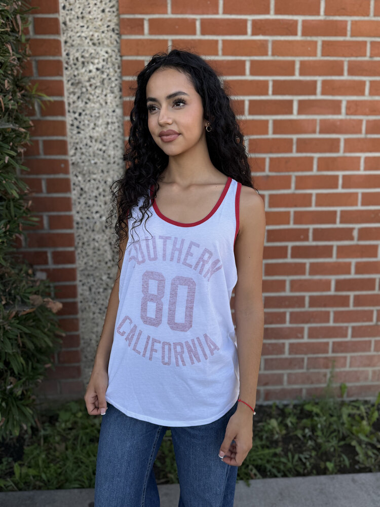 USC Trojans Women's White Cecilia Tank