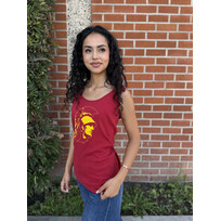 USC Trojans Women's Ribbed Cardinal Spirit Tank