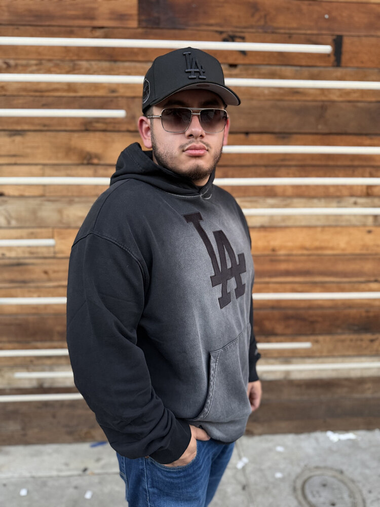 New Era LA Dodgers NE Men's Faded Acid Black Pullover Hoodie