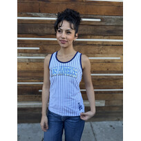New Era LA Dodgers NE Women's White Glitter Stripe Tank Top