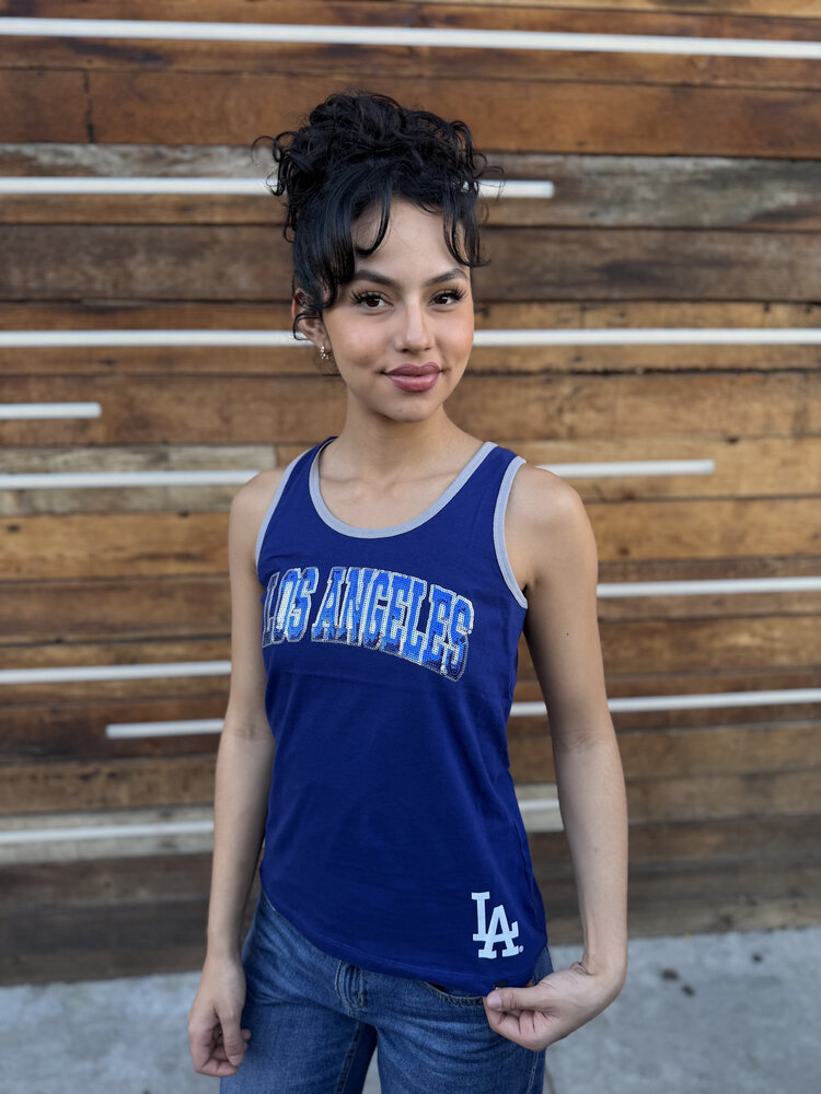 New Era LA Dodgers NE Women's Royal Glitter Tank Top