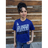 New Era LA Dodgers NE Women's Royal Subtle Glitter Crop Top