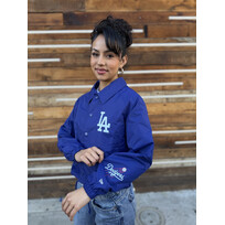 New Era LA Dodgers Women's NE Game Day Nylon Crop Coach Jacket Royal