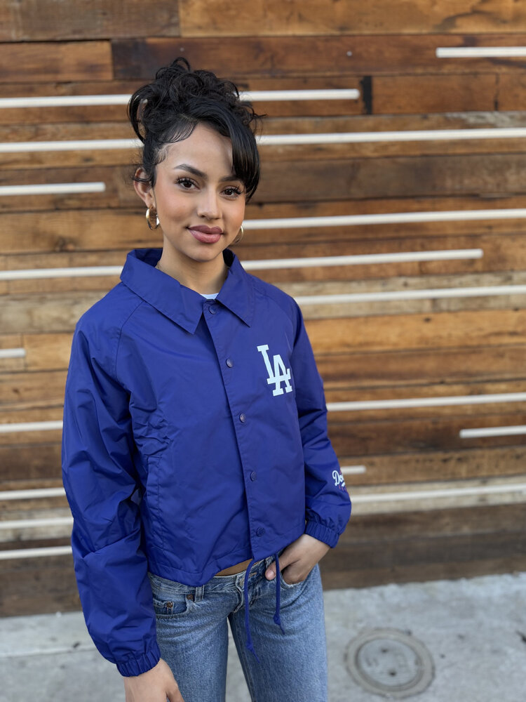 New Era LA Dodgers Women's NE Game Day Nylon Crop Coach Jacket Royal