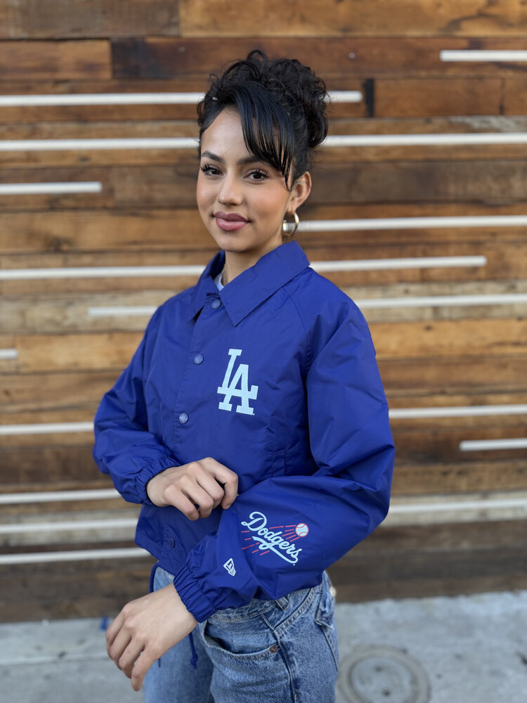 New Era LA Dodgers Women's NE Game Day Nylon Crop Coach Jacket Royal