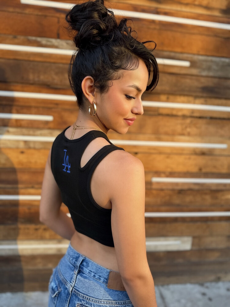 New Era LA Dodgers Women's NE Black Baby Crop Tank