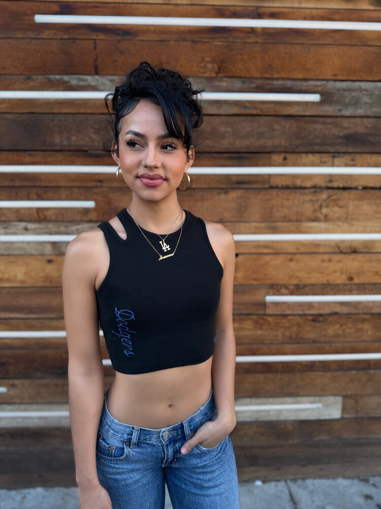 New Era LA Dodgers Women's NE Black Baby Crop Tank