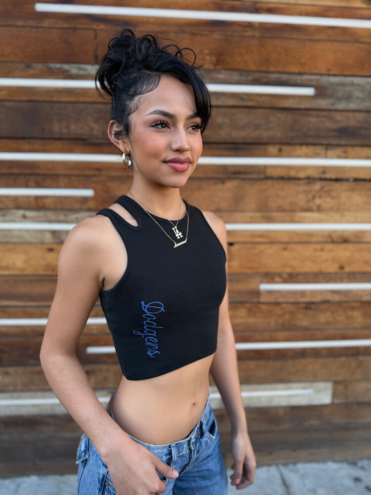 New Era LA Dodgers Women's NE Black Baby Crop Tank