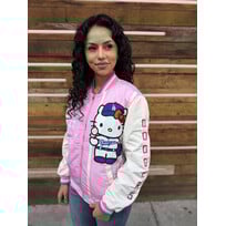 JH Design LA x Hello Kitty Pink Sublimated Varsity Bomber F/Z Jacket