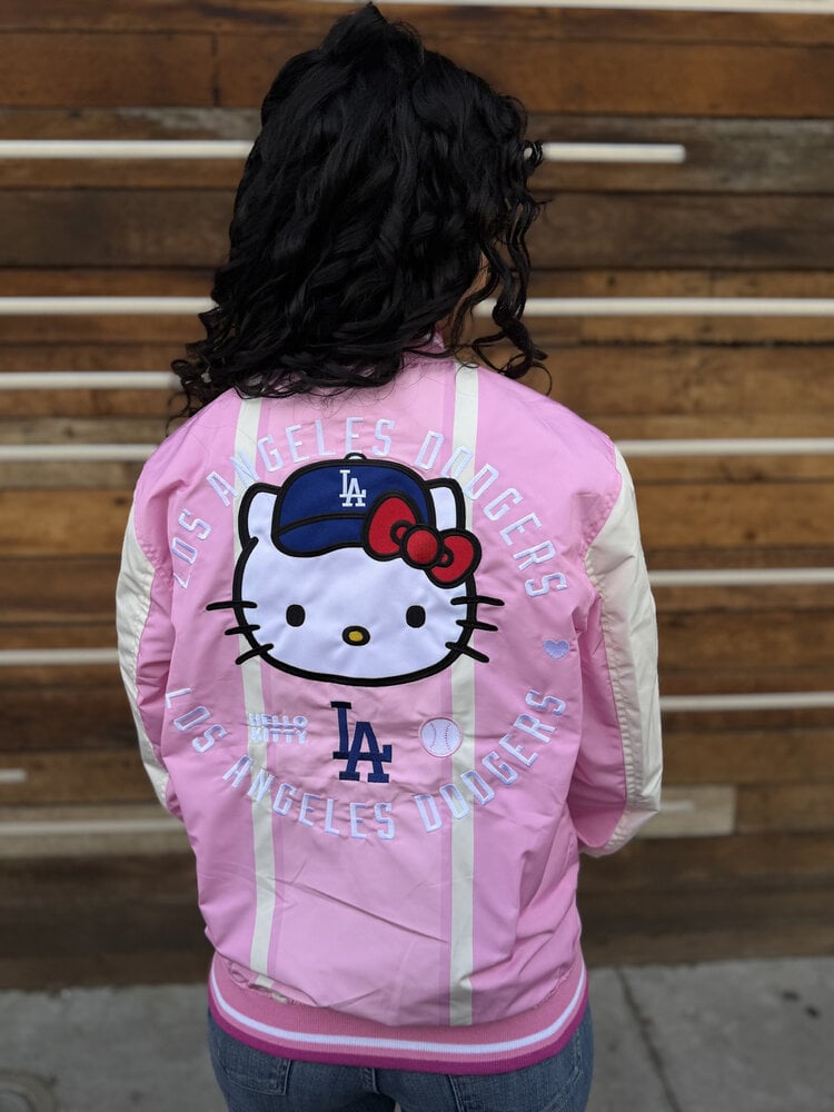 JH Design LA x Hello Kitty Pink Sublimated Varsity Bomber F/Z Jacket