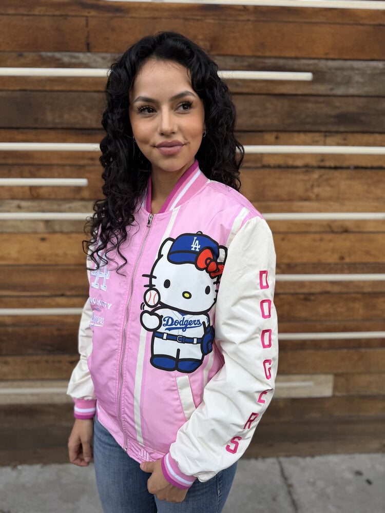 JH Design LA x Hello Kitty Pink Sublimated Varsity Bomber F/Z Jacket