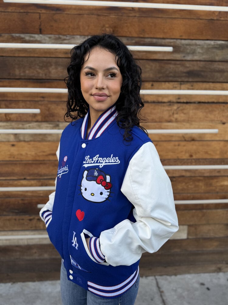 JH Design LA x Hello Kitty Royal Reversible Varsity Button Up Jacket