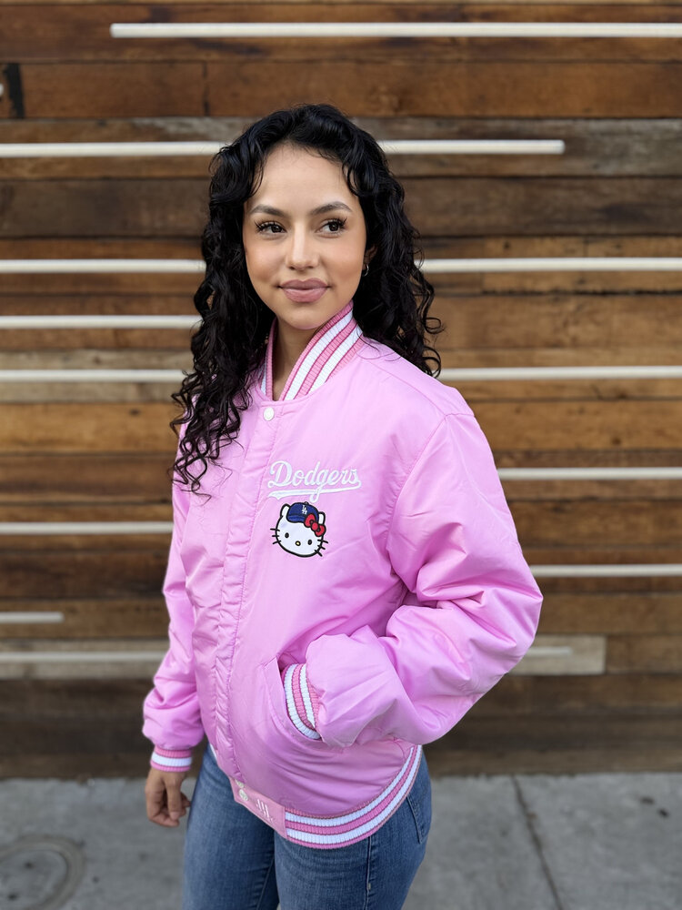 JH Design LA x Hello Kitty Pink Reversible Varsity Button Up Jacket