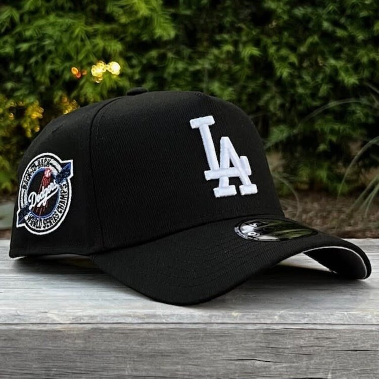 New Era LA Black White Back to Back World Series Champs Circle 940 a-frame