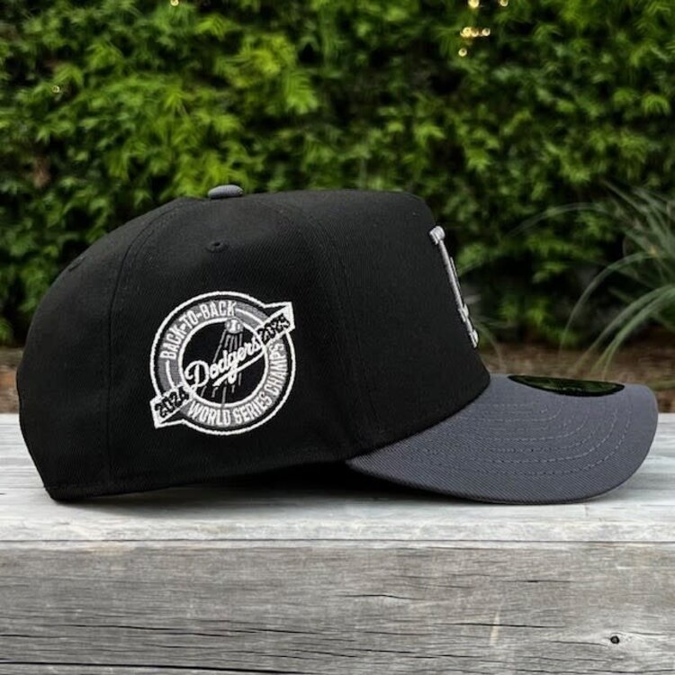 New Era LA Black/Graphite Back to Back World Series Champs Circle 940 a-frame