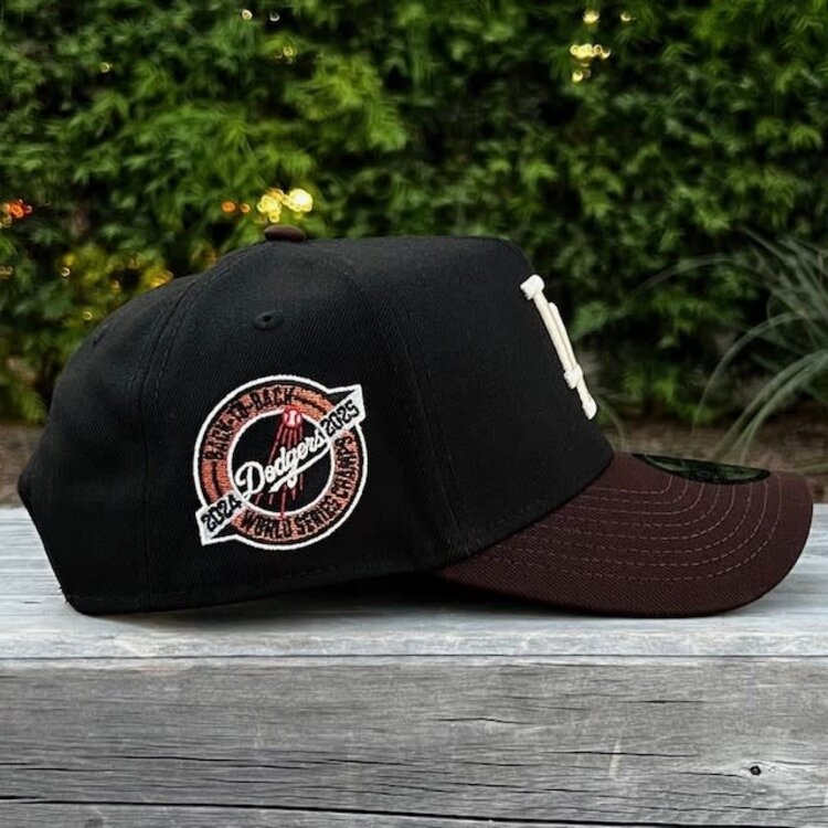 New Era LA Black/Dark Brown Metallic Back to Back World Series Champs Circle 940 a-frame