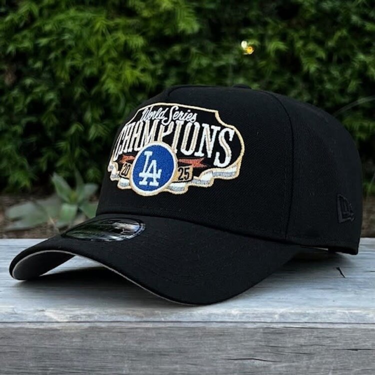 New Era LA Black 2025 World Series Champs Locker Room 940 a-frame