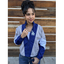 New Era LA Dodgers Women's NE Leisure Nylon Color Block Full-Zip Windbreaker