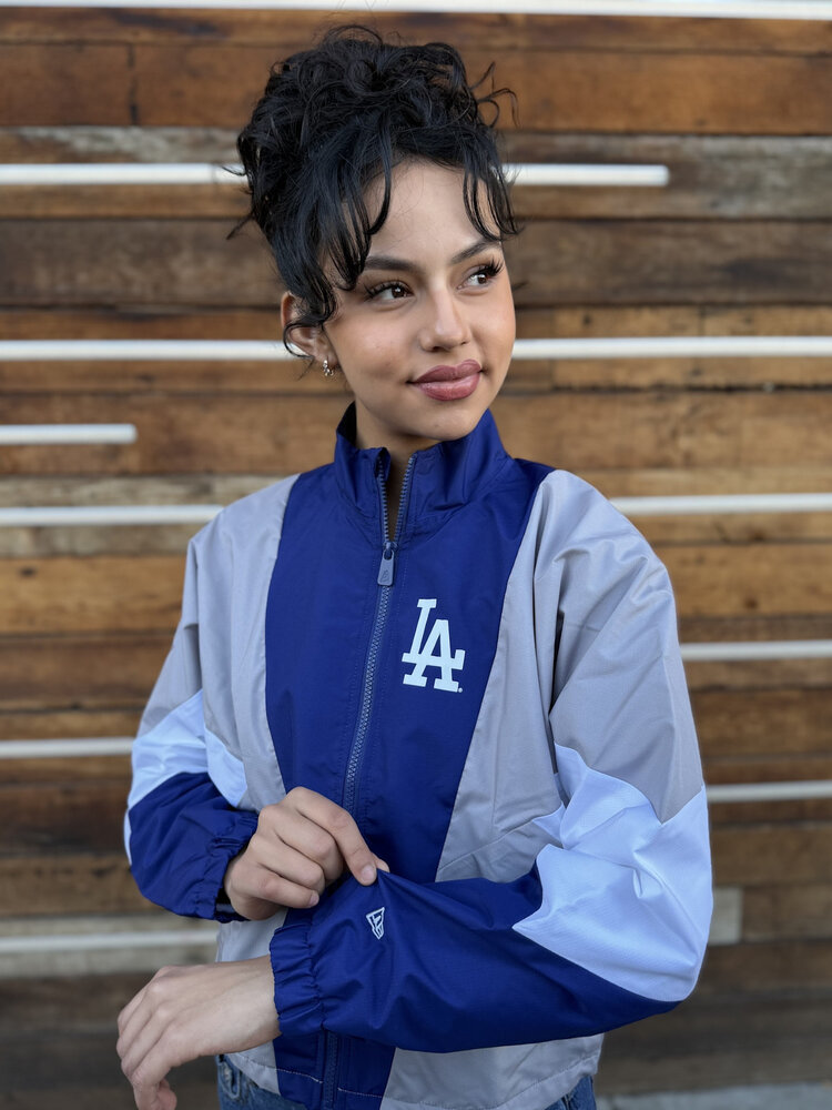 New Era LA Dodgers Women's NE Leisure Nylon Color Block Full-Zip Windbreaker