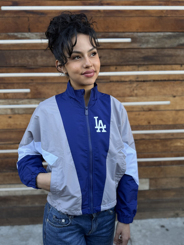 New Era LA Dodgers Women's NE Leisure Nylon Color Block Full-Zip Windbreaker