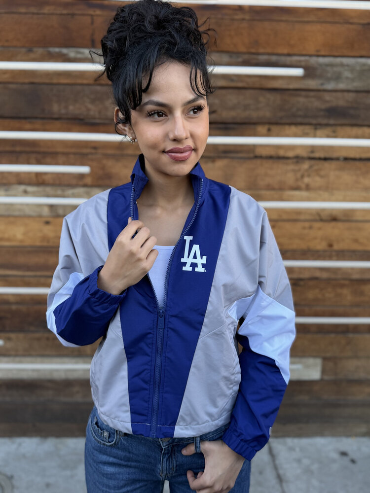 New Era LA Dodgers Women's NE Leisure Nylon Color Block Full-Zip Windbreaker