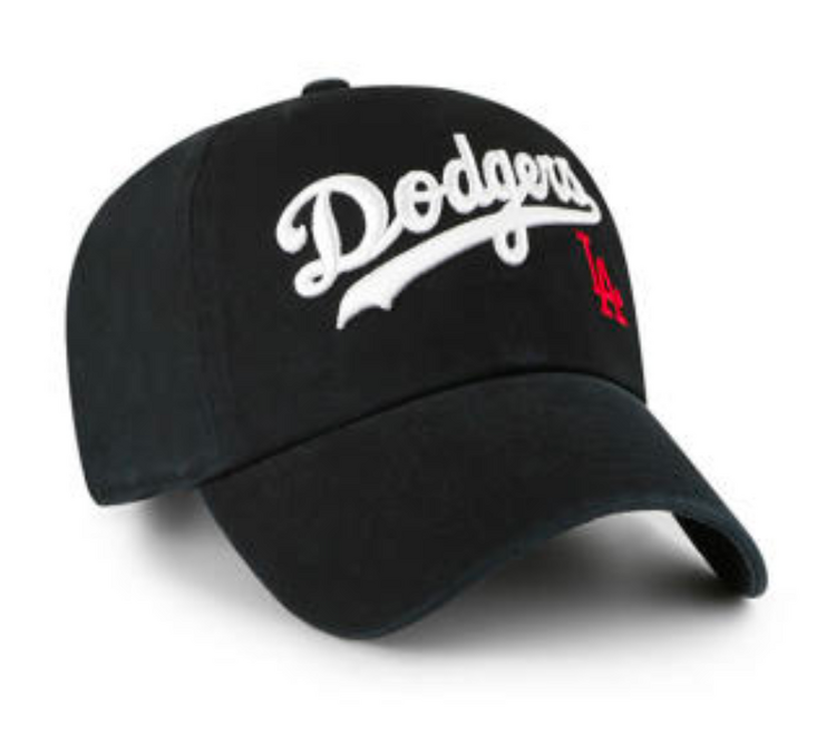47 Brand LA Dodgers 47 Clean Up Black White Wordmark Red LA