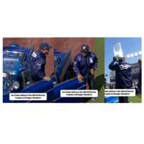 Starter LA Dodgers Men's Starter Navy Cube's Coach Jacket 2025 Champ Celebration