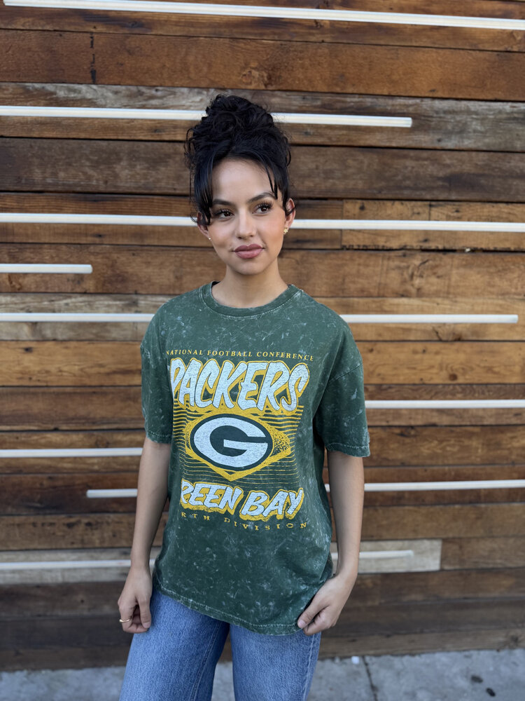 New Era Packers Women's NE NFC Green Mineral Wash SS Crew Tee