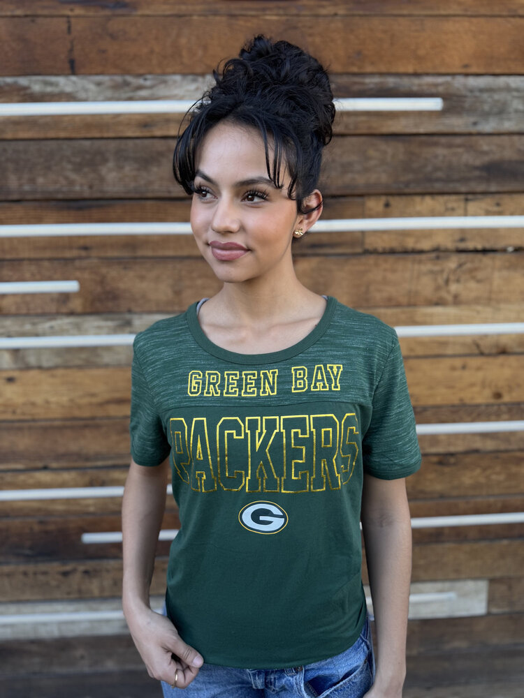 New Era Packers W NE Green Space Dye S/S Crew Tee