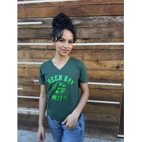Majestic Green Bay Packers W Tonal Shine V-Neck