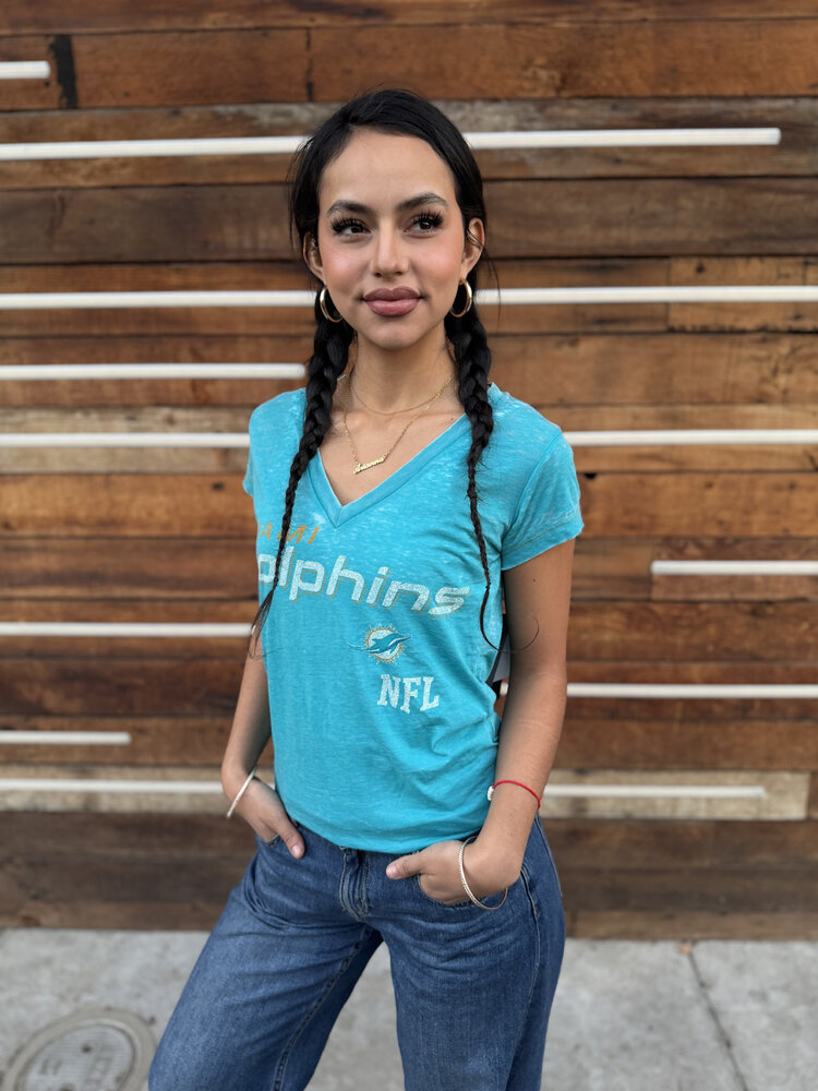 G-III Miami Dolphins Women's Touch Blend V-Neck Tee