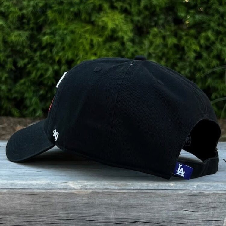 47 Brand LA Dodgers 47 Clean Up Black White Wordmark Red LA